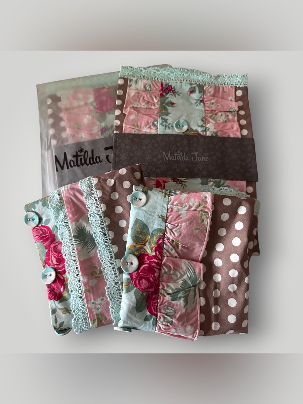 Lot of 4 Matilda Jane Pillow Cases 18 x 18 Two in packaging two out of packaging